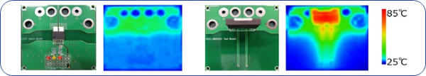 Comparison between Currentier and a shunt resistor in heat generation