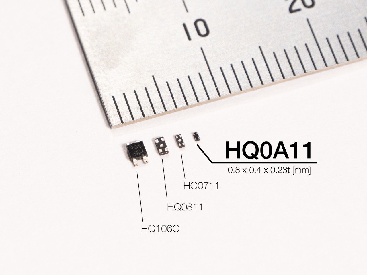 Size comparison of AKM Hall elements