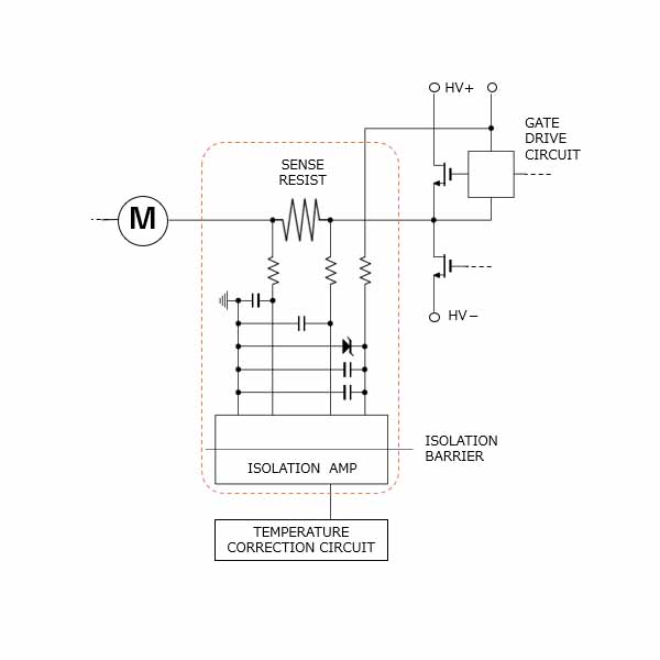 Circuit diagram when using a shunt resistor