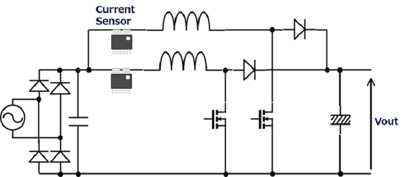 Interleaving PFC and current sensor