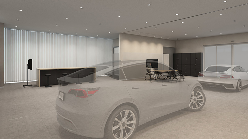 Demonstration car display area